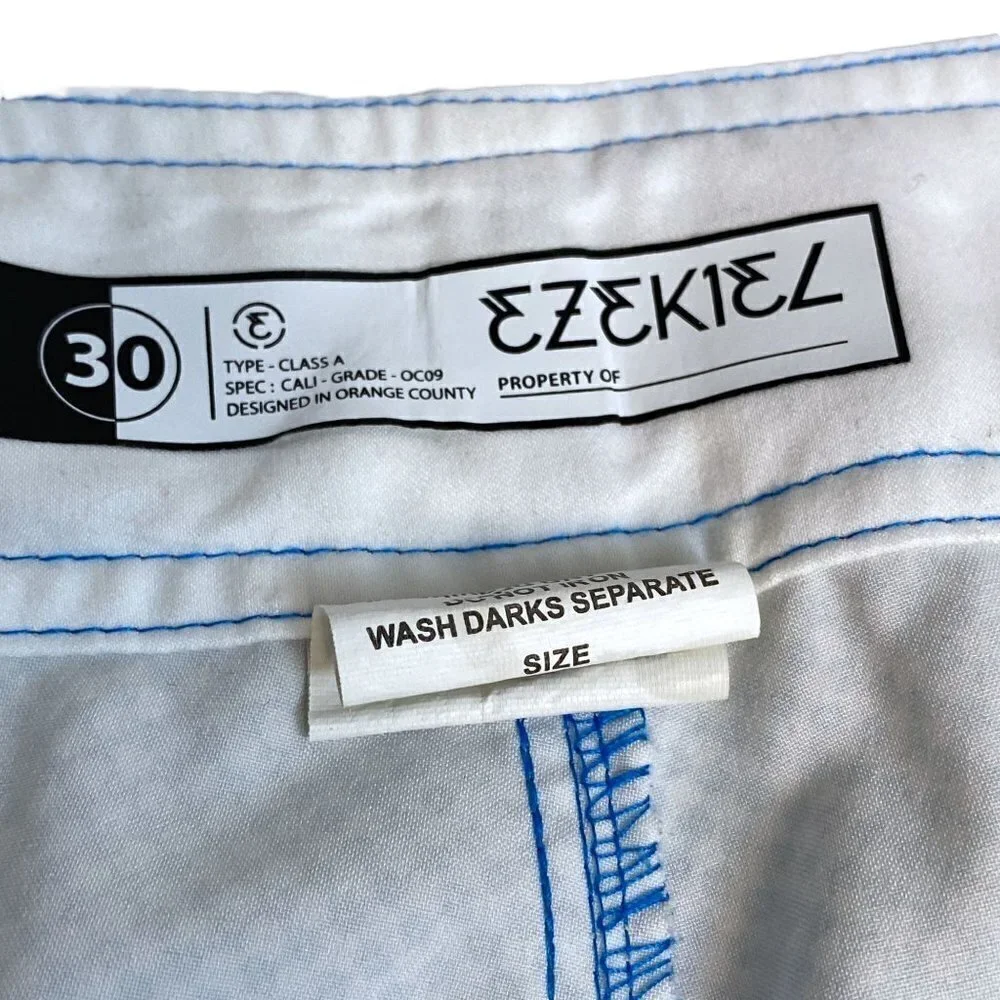 Ezekiel Boardshorts Mens Size 30 Surf Swim Shorts Blue White Size 30